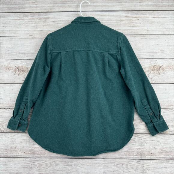 Madewell Flannel Oversized Ex-Boyfriend Swing Shirt Womens Small Green - Picture 2 of 13